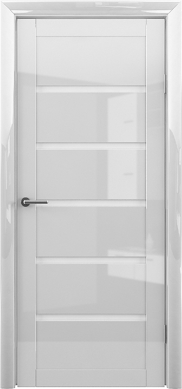 Полотно остекленное Двери Глянец  Вена GL, Белый глянец, стекло белое