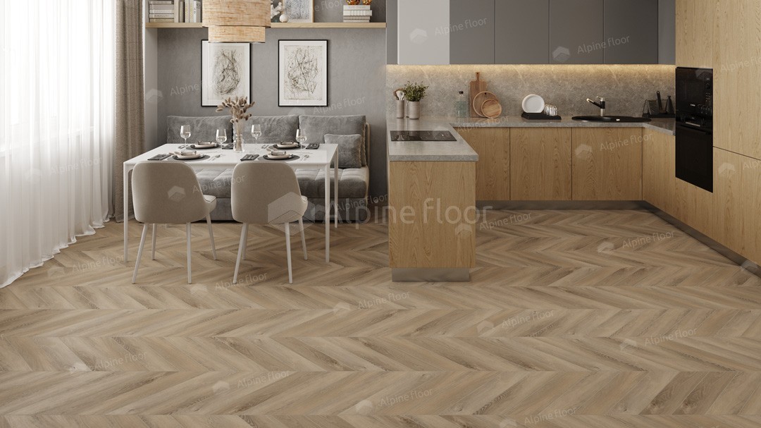 LVT плитка Карите Chevron ECO 20-6 Дуб Синистра (2,5 мм -1.9735 в уп) 