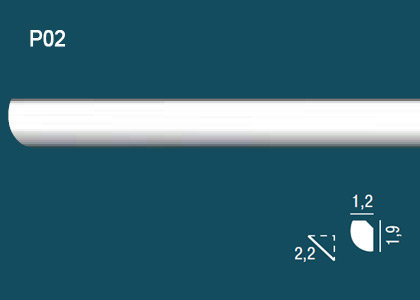 Карниз Перфект Плюс P02   19 мм Х 12 мм Х 2000 мм.