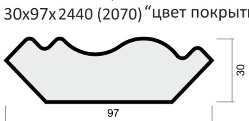 Капитель ПВХ    30 х 97 х 2070 (ПВХ Орех таволато)