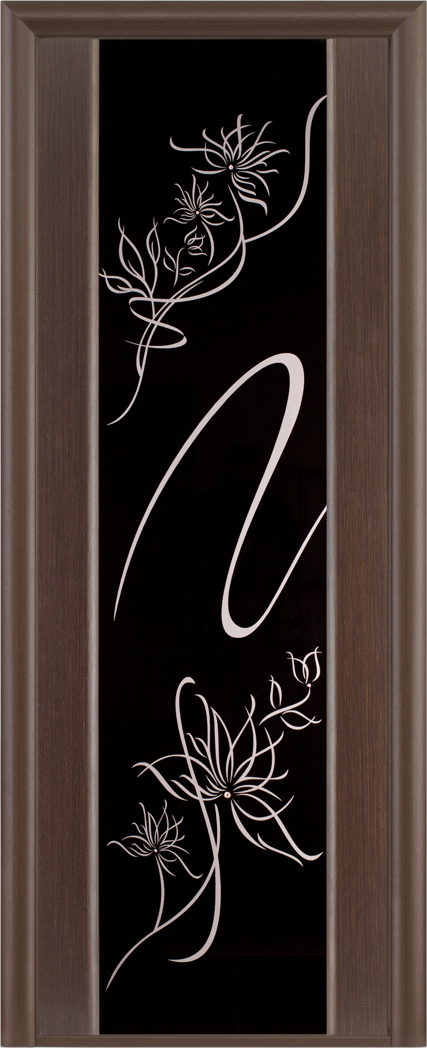 Полотно остекленное Луидор АЛЬМЕКА, нат.черный дуб (стекло Триплекс чёрный)