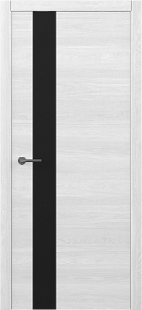 Полотно остекленное Двери Арт-шпон  G, Дуб полярный, стекло Чёрное