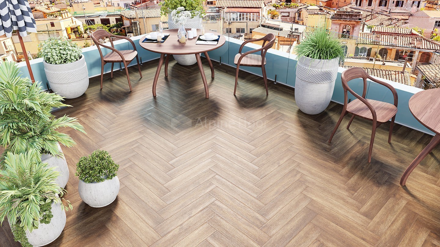 Каменно-полимерная плитка  PARQUET LIGHT МАКАДАМИЯ ЕСО 13-10  43кл (4мм/0,5мм)