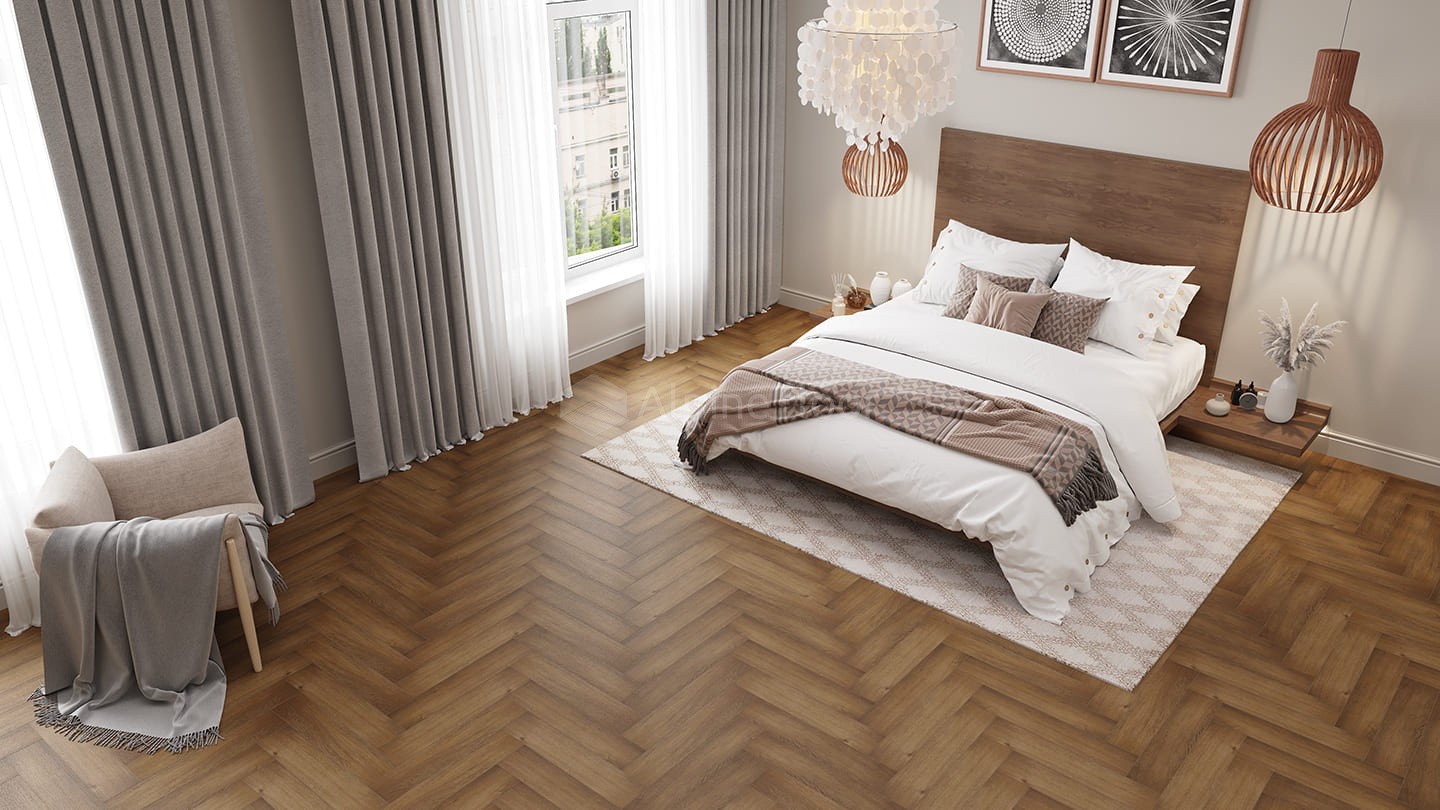 Каменно-полимерная плитка  PARQUET LIGHT ДУБ НАСЫЩЕННЫЙ ЕСО 13-7  43кл (4мм/0,5мм)