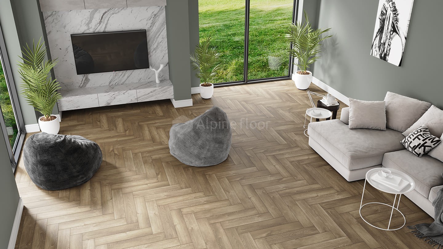 Каменно-полимерная плитка  PARQUET LIGHT ДУБ НАТУРАЛЬНЫЙ ОТБЕЛЕННЫЙ ЕСО 13-5  43кл (4мм/0,5мм)