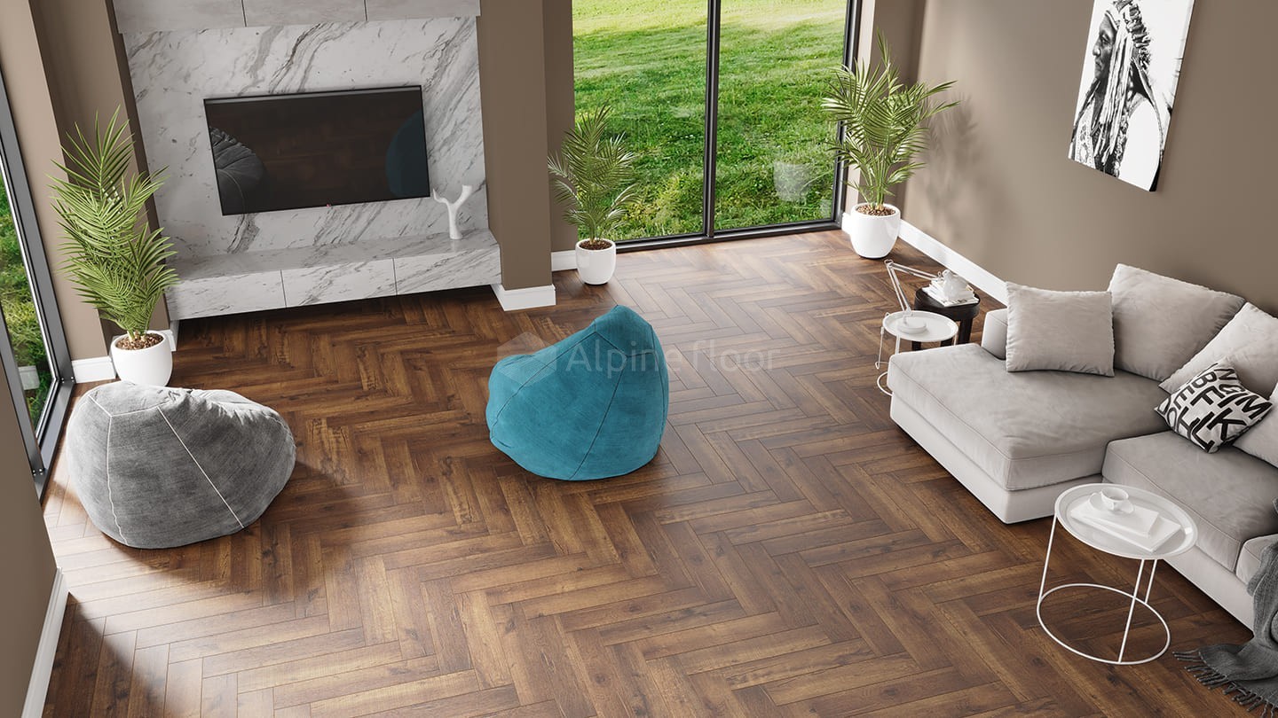 Каменно-полимерная плитка  PARQUET LIGHT ДУБ ROYAL ЕСО 13-2  43кл (4мм/0,5мм)