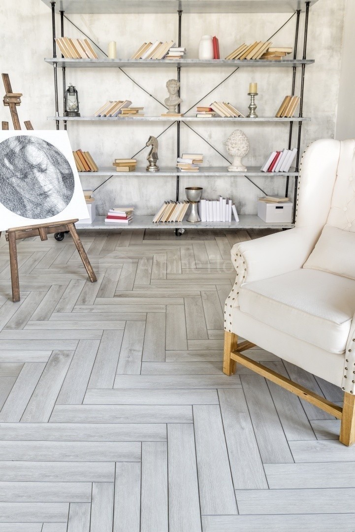 Плитка ПВХ Alpine Floor EXPRESSIVE PARQUET ECO10-5 Снежная лавина (6мм-1.48 м2 )