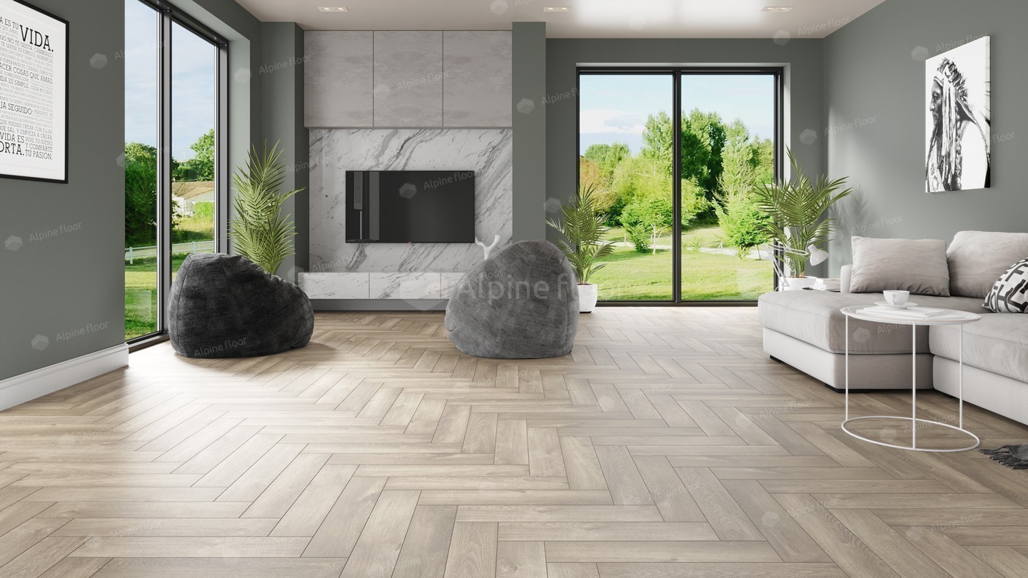 Кварц-виниловая плитка Alpine Floor Parquet LVT Дуб Натуральный Отбеленный ECO 16-5 ( 2,227м2) 