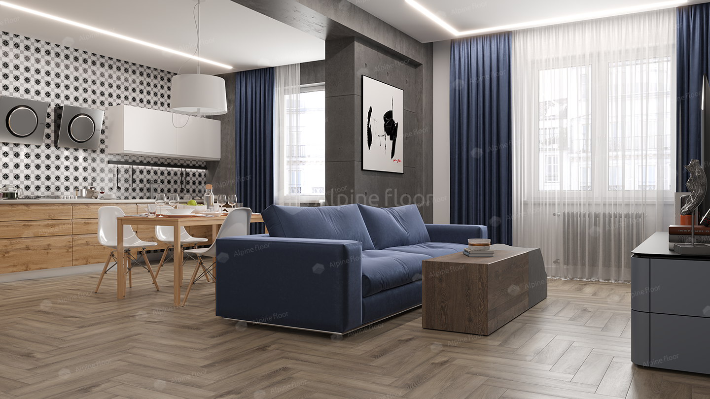 Кварц-виниловая плитка Alpine Floor Parquet LVT Дуб Исида ECO 16-15 ( 2,227м2) 