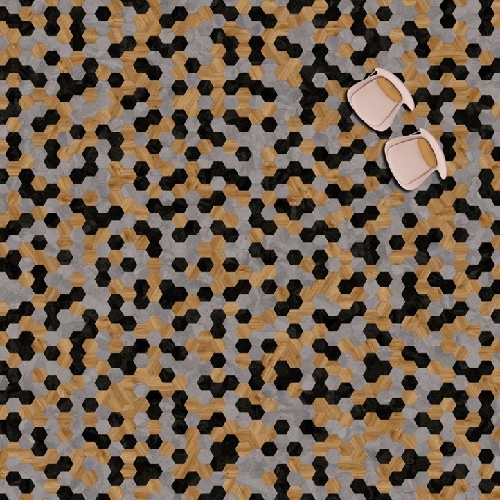 Кварцв. плитка Moduleo Moods Hexagon 343 (2,5мм-0,55мм)226,32 x 196 мм
