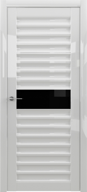 Полотно остекленное Двери Глянец Дели GL, Белый глянец, стекло черное