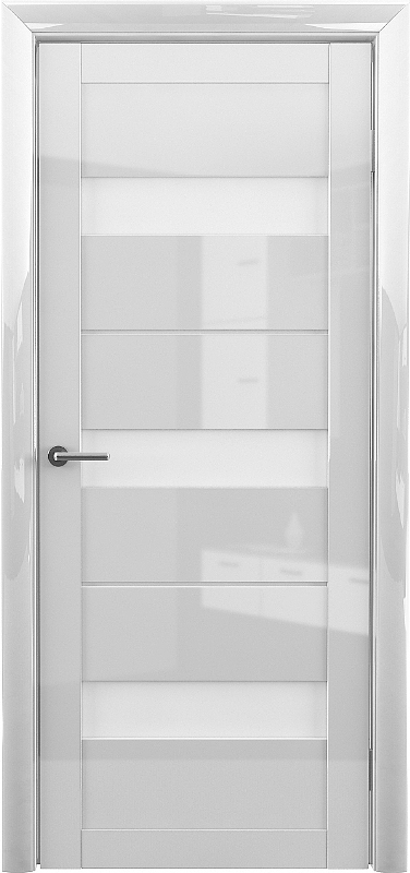 Полотно остекленное Двери Глянец Прага GL, Белый глянец, стекло белое 