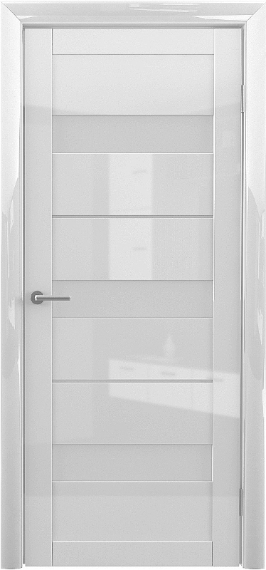 Полотно остекленное Двери Глянец  Прага GL, Белый глянец, стекло мателюкс