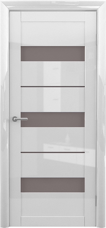 Полотно остекленное Двери Глянец  Прага GL, Белый глянец, стекло мателюкс бронза
